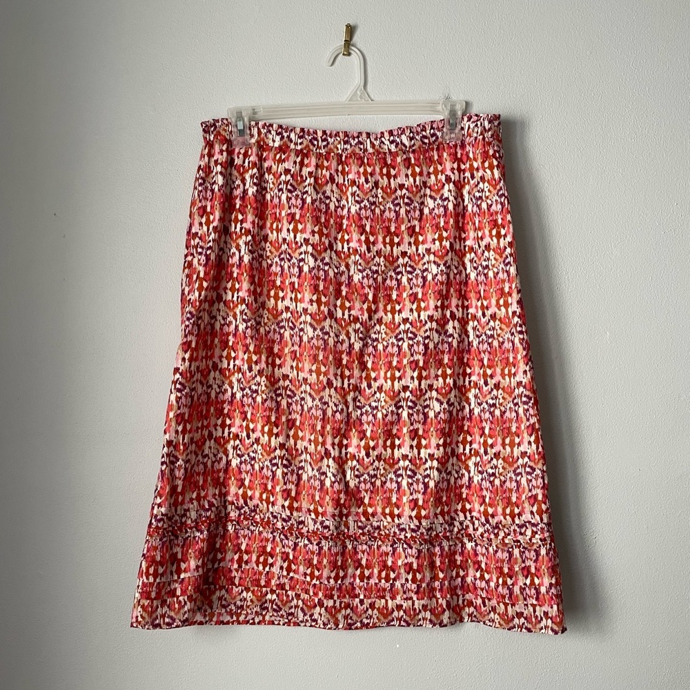 Eddie Bauer Women's Pink and Purple Printed Skirt L